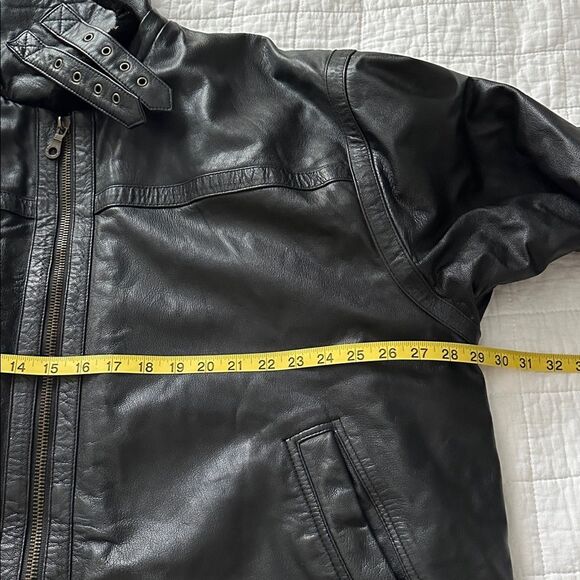 Inivia Leather Men’s 3XL Black Genuine Leather Shearling Aviator Bomber Jacket - Picture 16 of 16